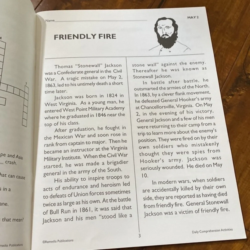 Remedia Publications Daily Comprehension Month of May‎ Reading puzzles